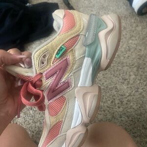 New Balance Women's Pink and Beige Sneakers